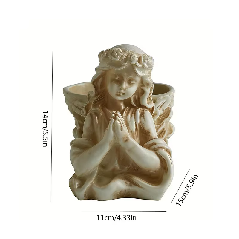 Pot de fleurs rétro en forme d'ange pour jardin, décoration de cour et balcon, statue artisanale, ac