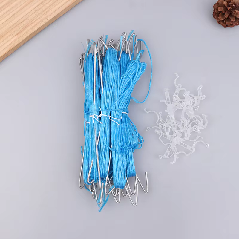Lot de 10 crochets de fixation pour plantes avec corde de 10 m + 20 crochets en J, ensemble de croch