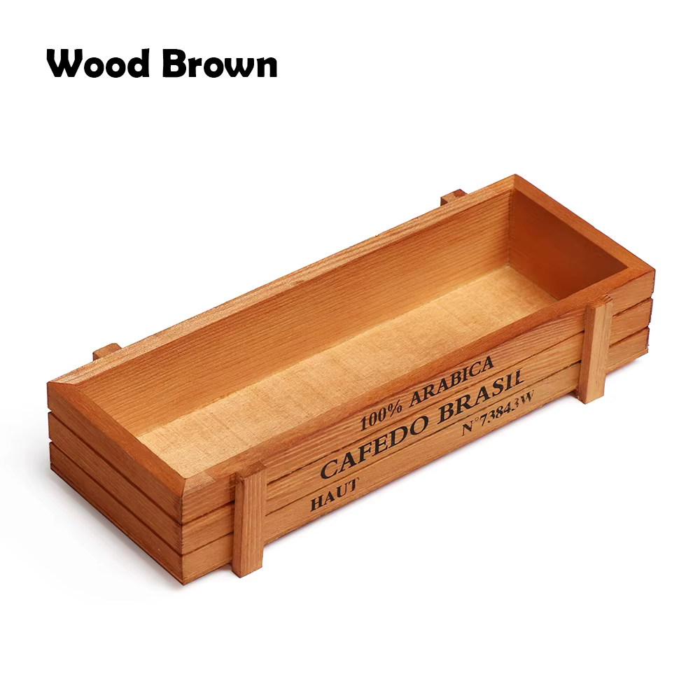 Vase rectangulaire en bois pour décoration de jardin, 1 pièce, boîtes succulentes, pot de fleurs, ca