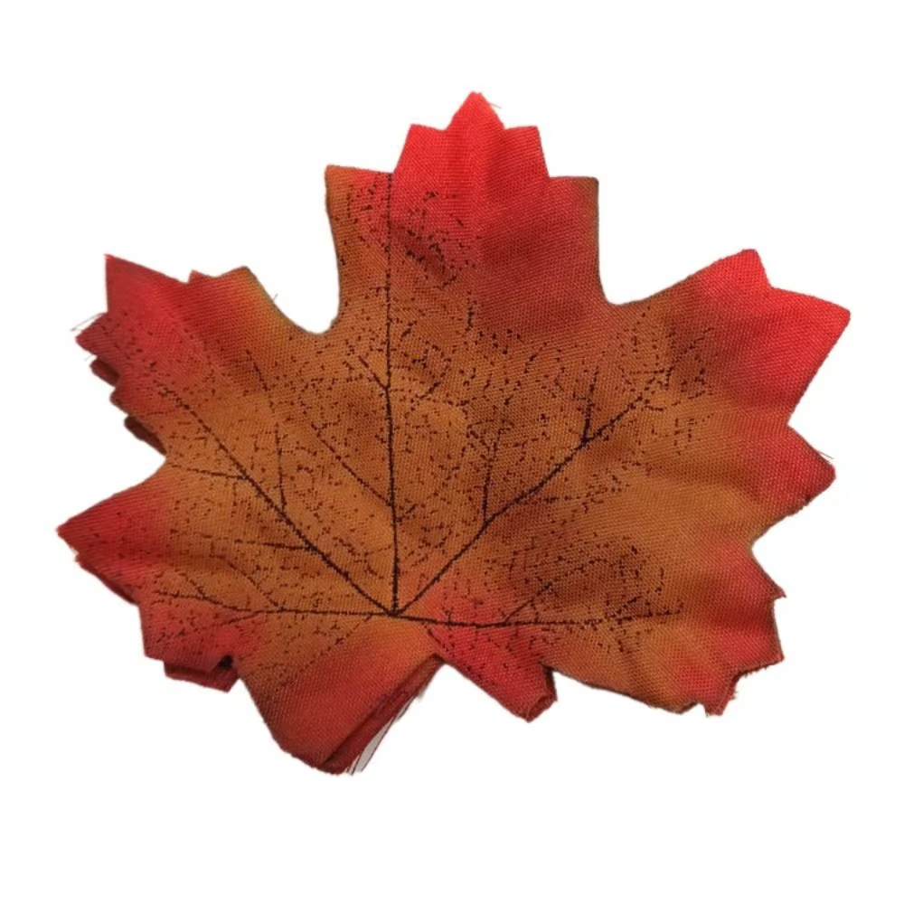 Feuilles d'érable simulées, 50 pièces/paquet, feuilles d'érable artificielles faites à la main, plan