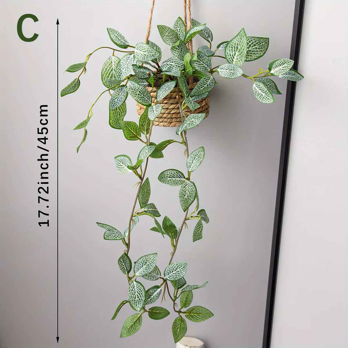 XIYA fleur artificielle suspendue herbe plante en pot Zebrina Peperomia Fittonia plante artificielle