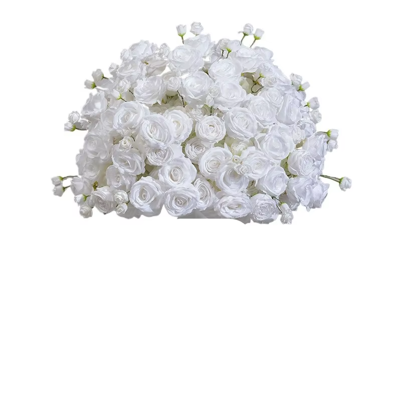 Boule de fleurs artificielles de roses blanches à petites bourgeons, 30-80 cm, centre de table de ma