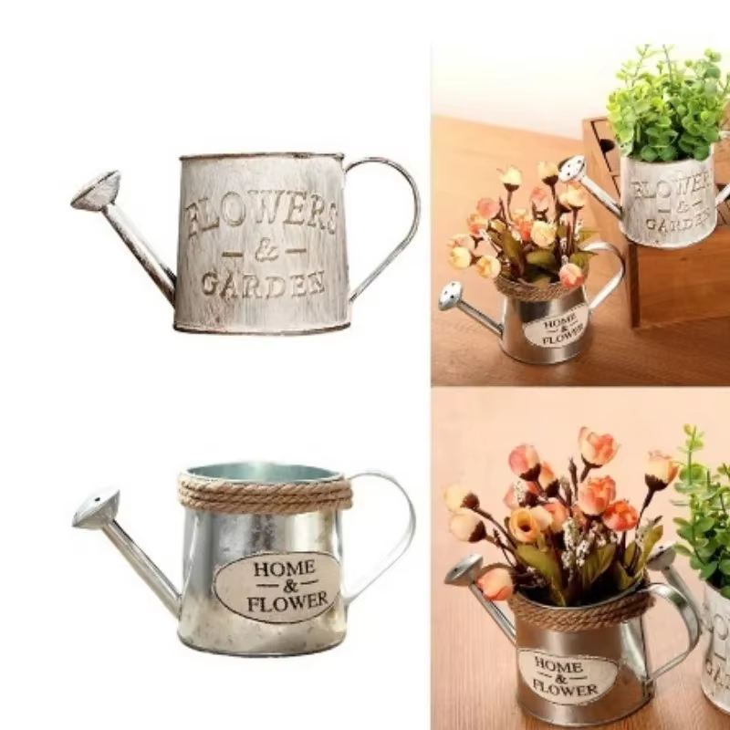 Vase de fleurs créatif en fer rétro, pot de plantes, décor en Pot