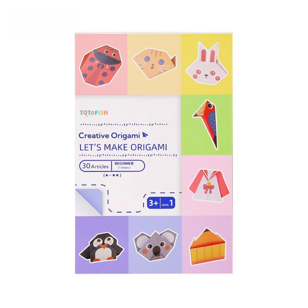 Kit d'origami 30 feuilles de papier à origami, livre de tutoriel, projets d'art et d'artisanat DIY, 
