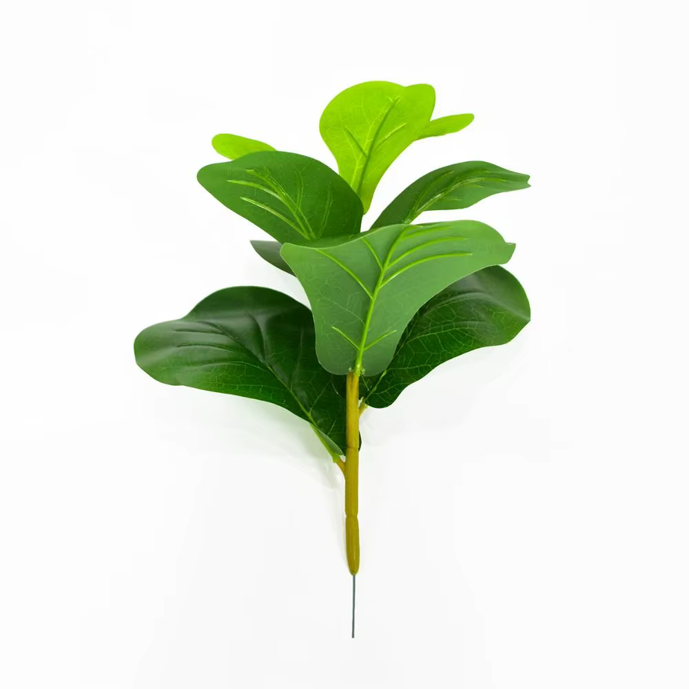 Grand arbre artificiel en plastique à toucher réel, type Ficus lyrata, Ficus artificiel vibrant et d