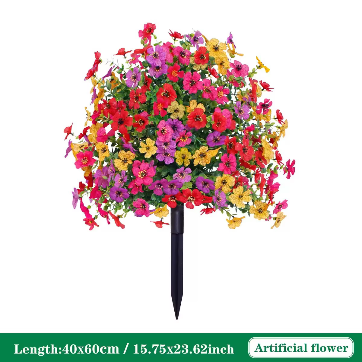 Fleurs artificielles de pétunias avec piquet de fixation, plantes artificielles résistantes aux UV p