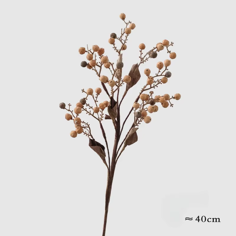 Bouquet de Houx Artificiel Coloré pour Décoration de Salon, Fleurs vaccées de Style Européen, 40cm, 