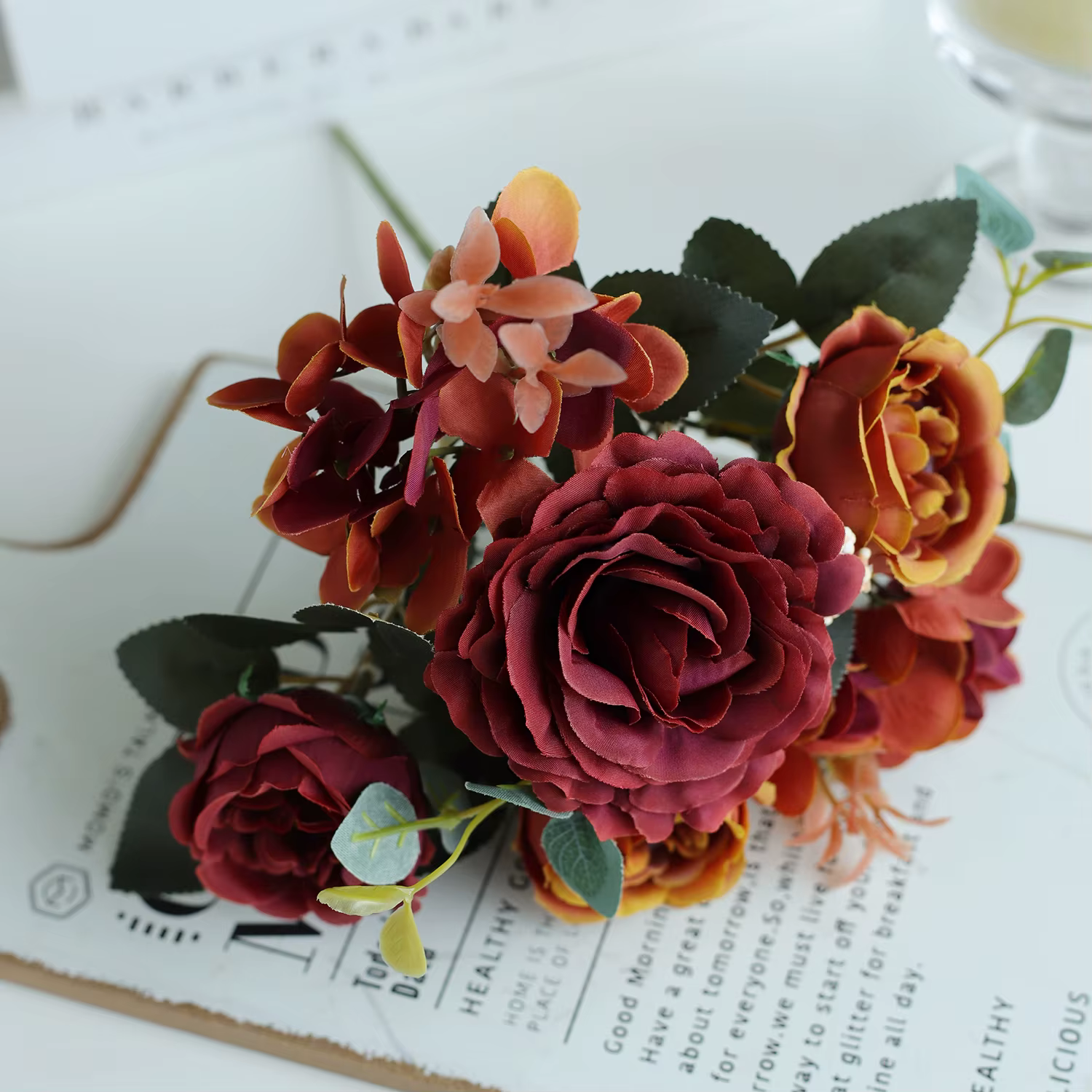 Fleurs de pivoine artificielles d'automne, 1 pièce, hortensia en soie, Rose, Vase de salon, maison, 