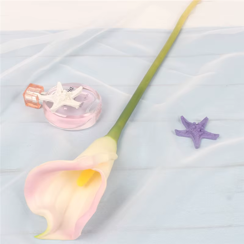 Fleur artificielle PU Calla Lily pour la décoration de mariage, toucher réel, sensation de main, arr