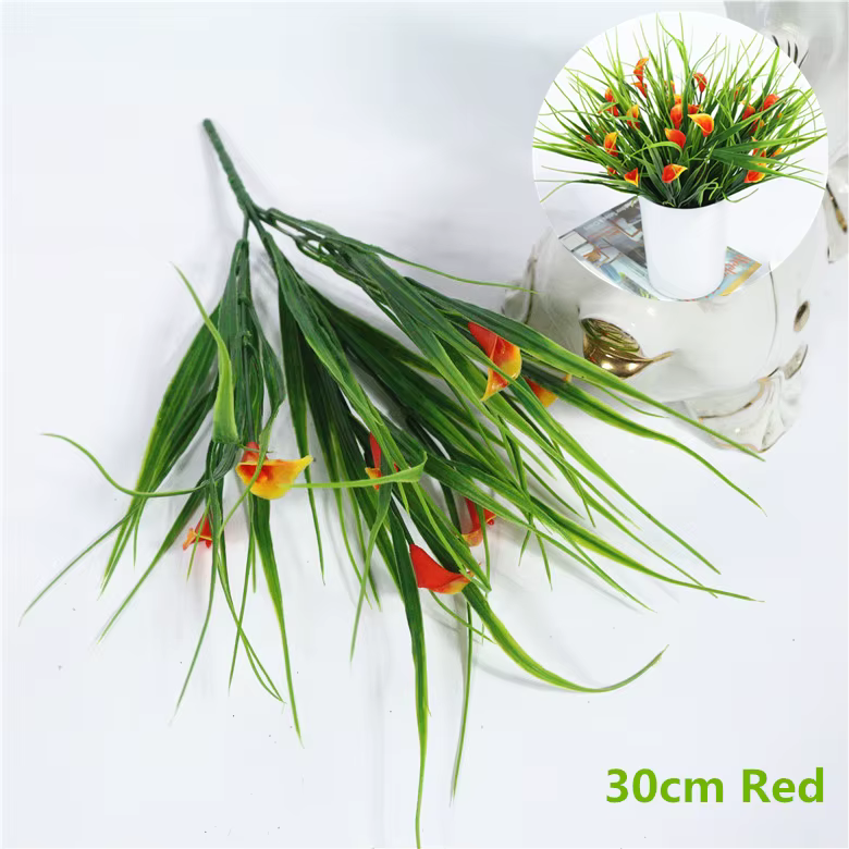 Herbe d'oignon artificielle, fausses fleurs, bouquet de plantes, matériaux d'art muraux d'été, acces