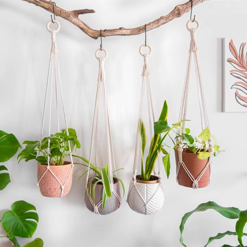 Porte-plante en macramé fait à la main, 100% coton, différents Styles, cintre pour Pot de fleur, pan