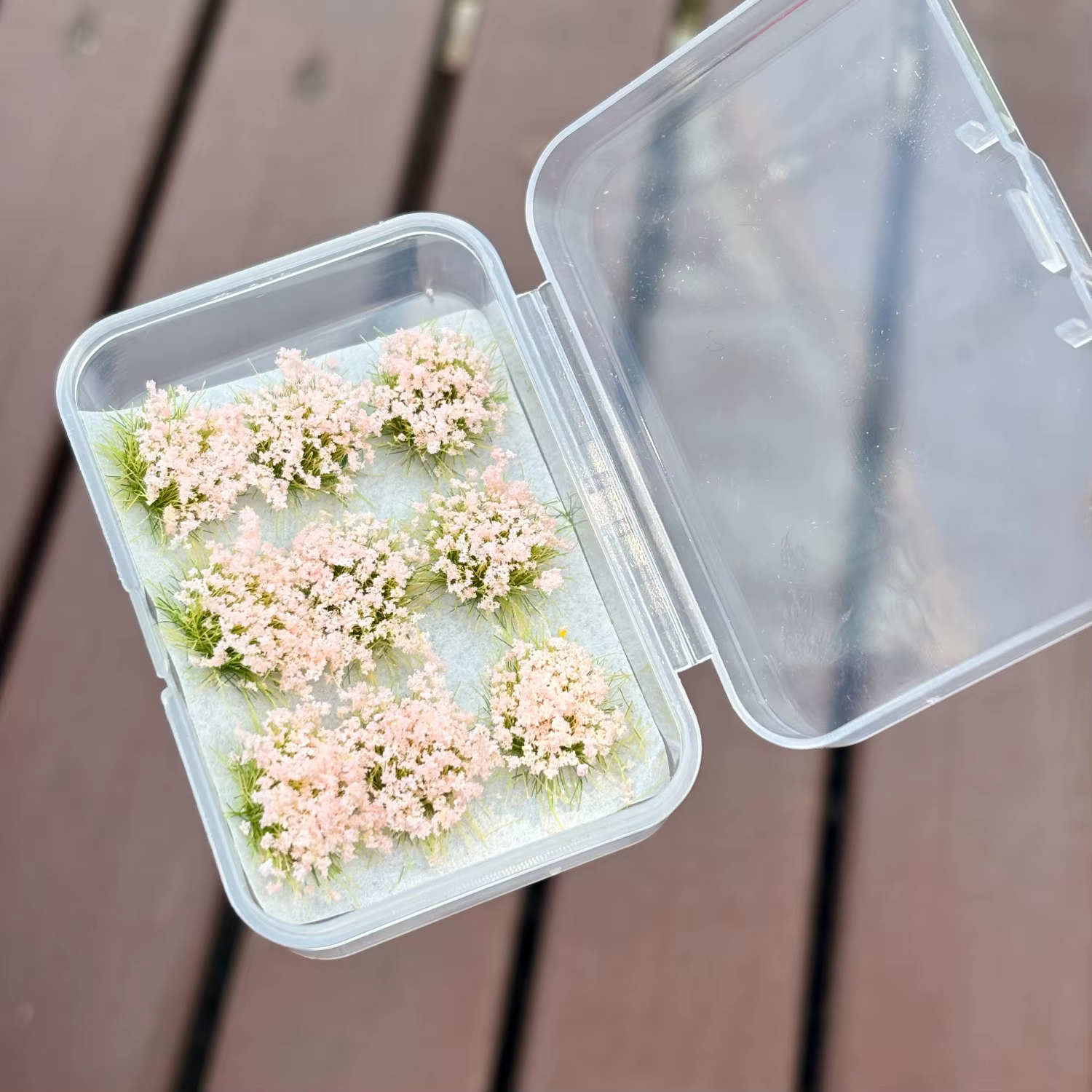 Boîte de 9 mini-paniers de fleurs artificielles pour maquettes architecturales, 5 couleurs vibrantes