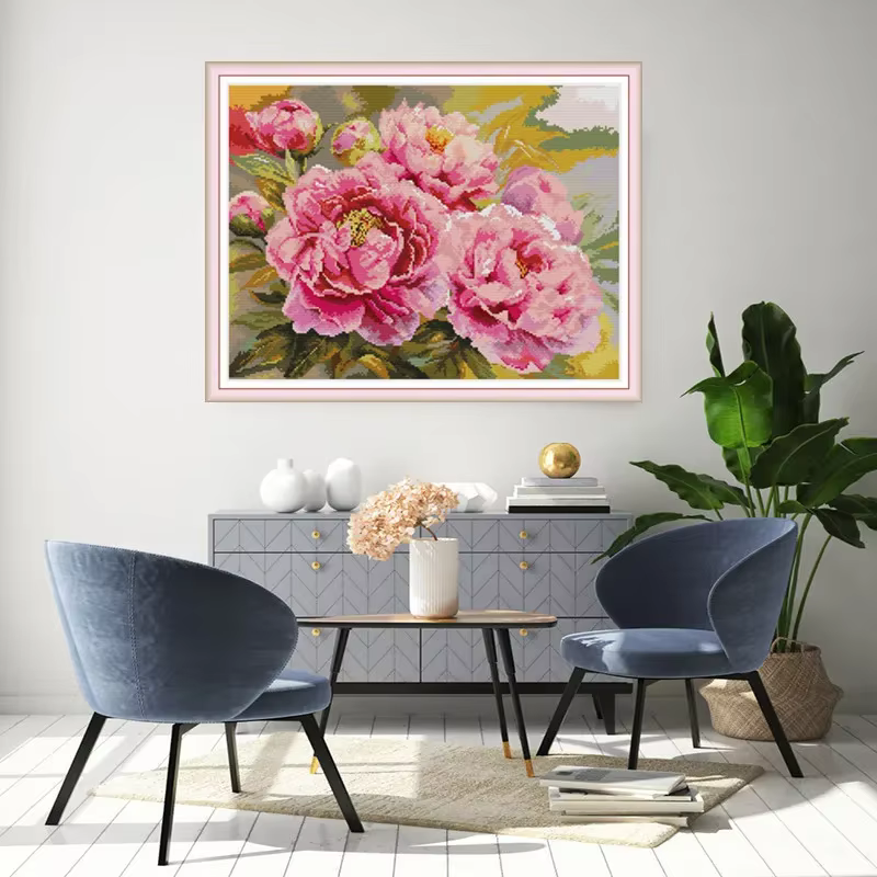 Joy Sunday ensembles pour broderie point de croix fleurs plante bricolage Kits de couture motifs de