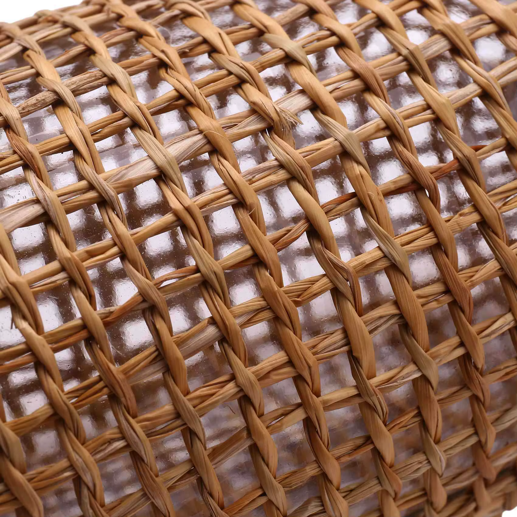 Vase à fleurs en verre de paille ABYN-2X, Pot de fleur japonais dans le panier de fleurs créatif con