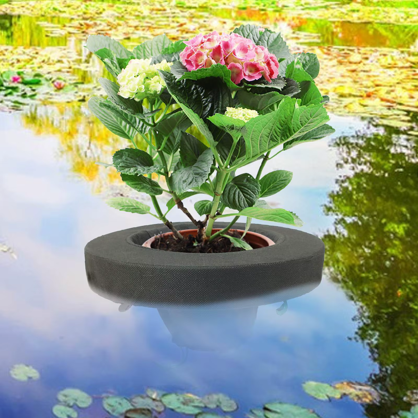 Pot de plantes Non tissé, panier de jardinière d'étang flottant, grande capacité, étanche pour plant