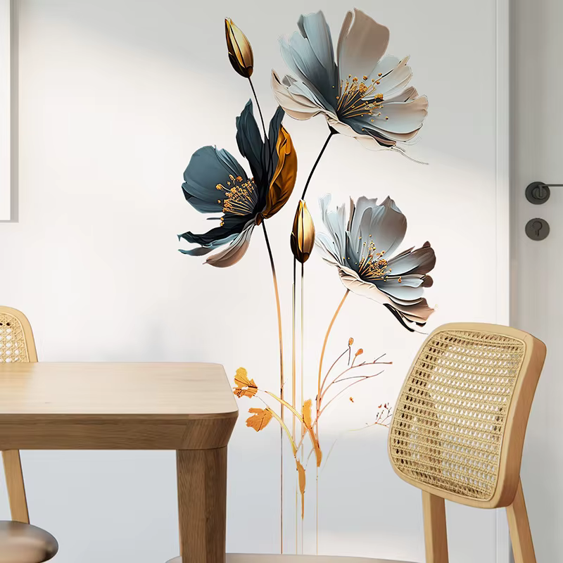 Autocollants muraux d'interconnexion de fleurs de Yumeiren, décalcomanie pour chambre à coucher, sal