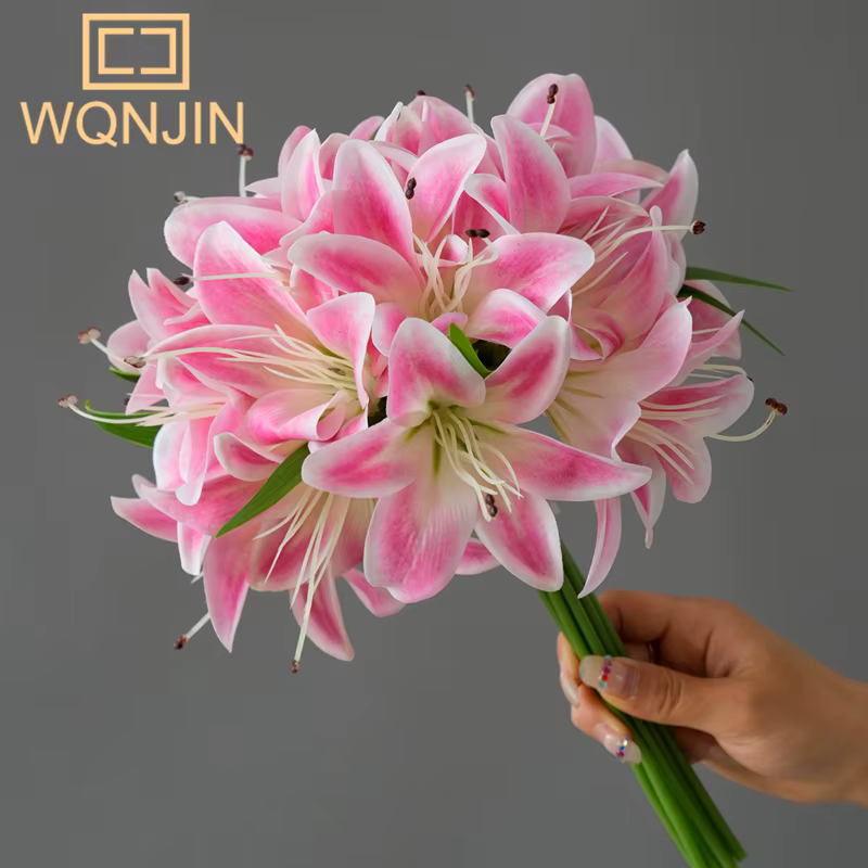 1 paquet de 20 fleurs de Simulation de lys pour la décoration de la maison, Table à manger, décorati