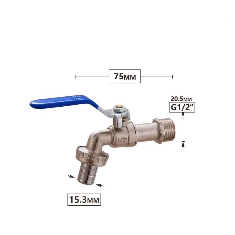 Robinets de jardin en alliage de Zinc, Irrigation industrielle et domestique bleue, avec double mame