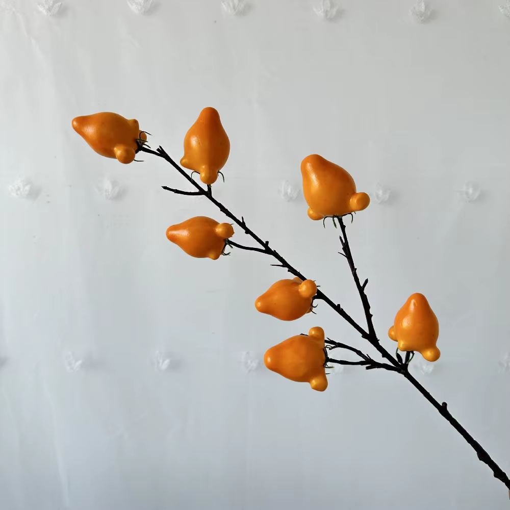 Branches de fruits artificiels réalistes, pêches simulées multi-branches, plantes décoratives artisa