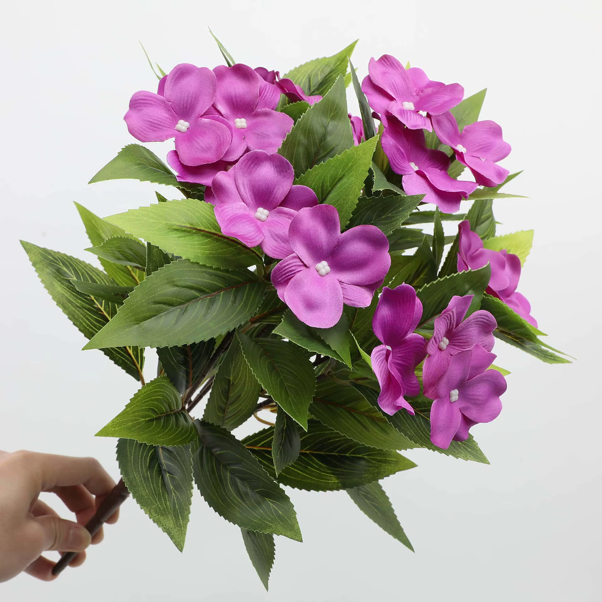 Fleurs artificielles, faux baume réaliste, tiges réalistes, résistantes aux UV pour la décoration in