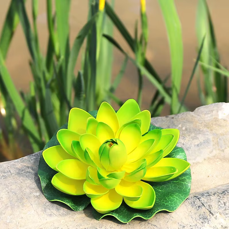 Décoration de piscine de fleurs artificielles, feuille de Lotus et de Lotus, aménagement paysager de