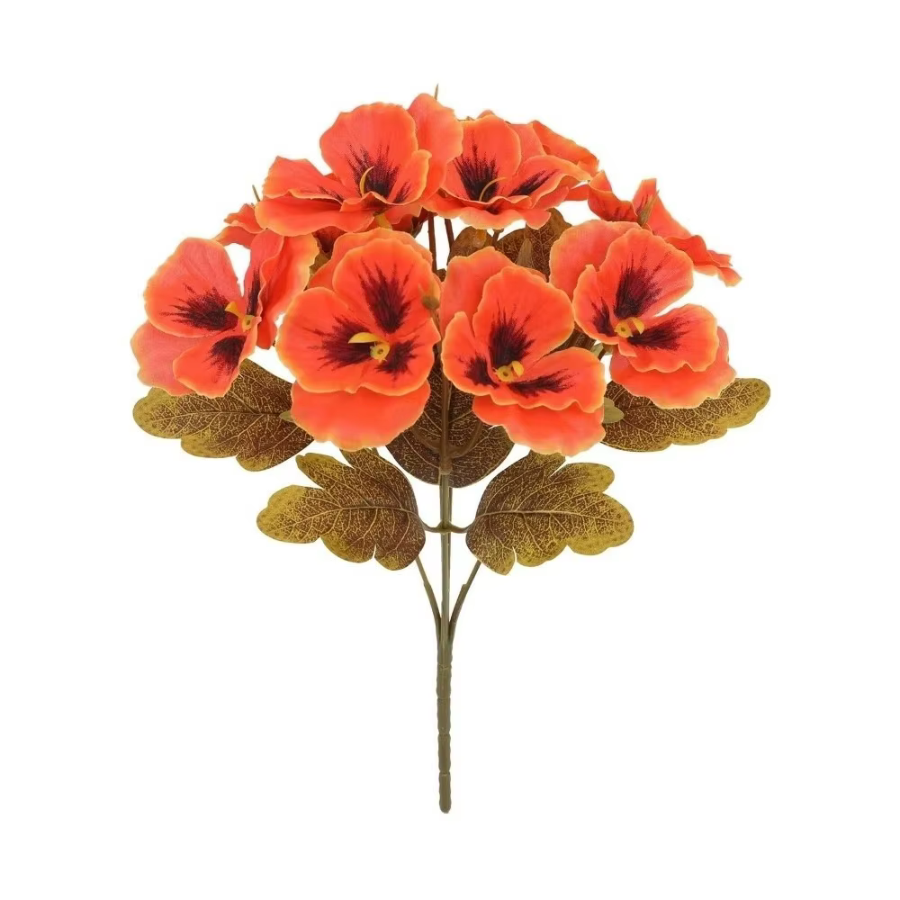 Lot de fleurs artificielles de primula de 32 cm, ne se décolorent pas, résistantes aux intempéries, 