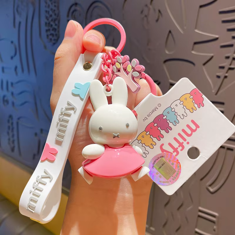 Porte-clés Lapin Miffy Série Contes de Fées Kawaii, Pendentif de Sac à Dos Créatif Anime, Poupée, Ca