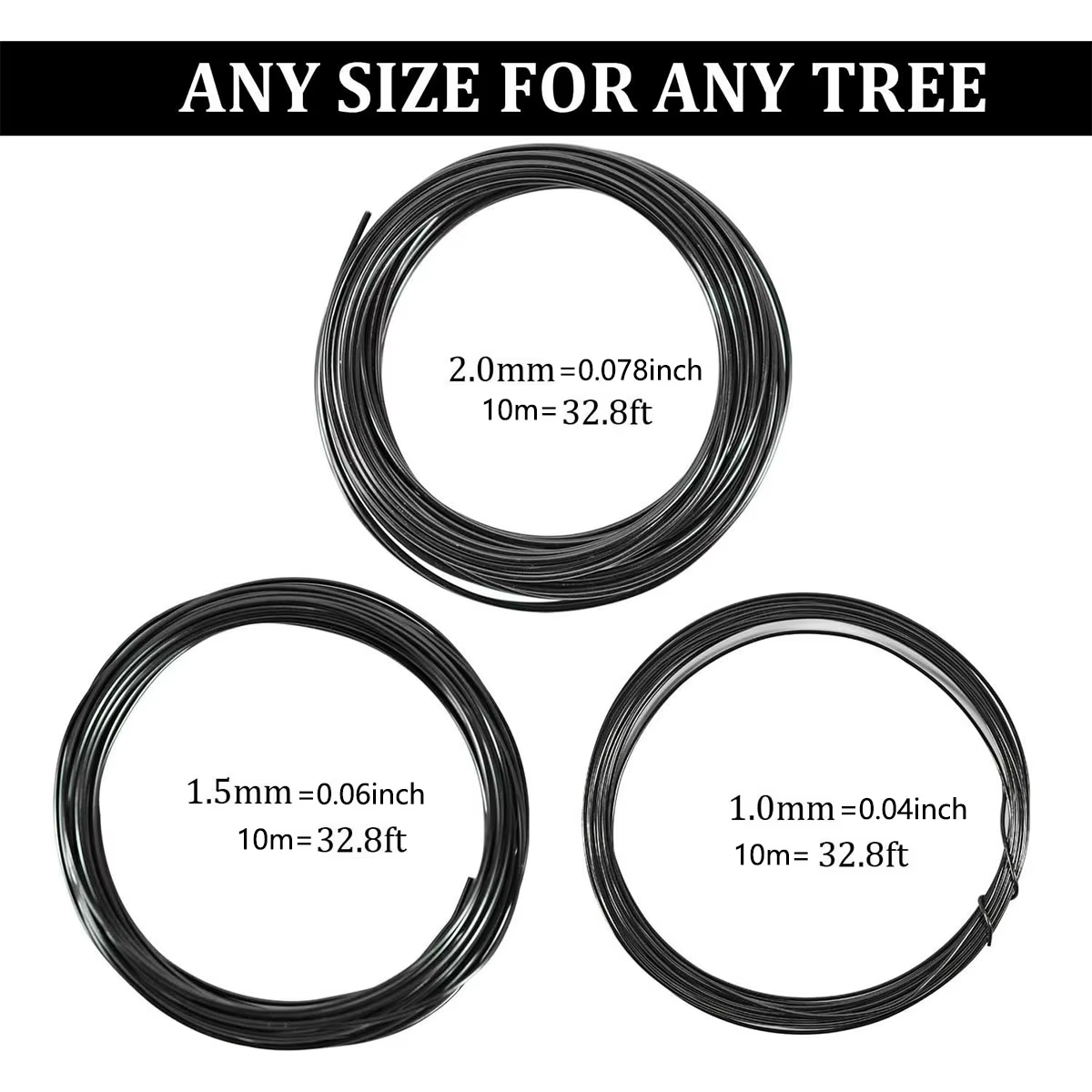 Fil de bonsaï 5/10m, 1mm, Support pour plantes, fil en aluminium anodisé pour faire du bonsaï sur le