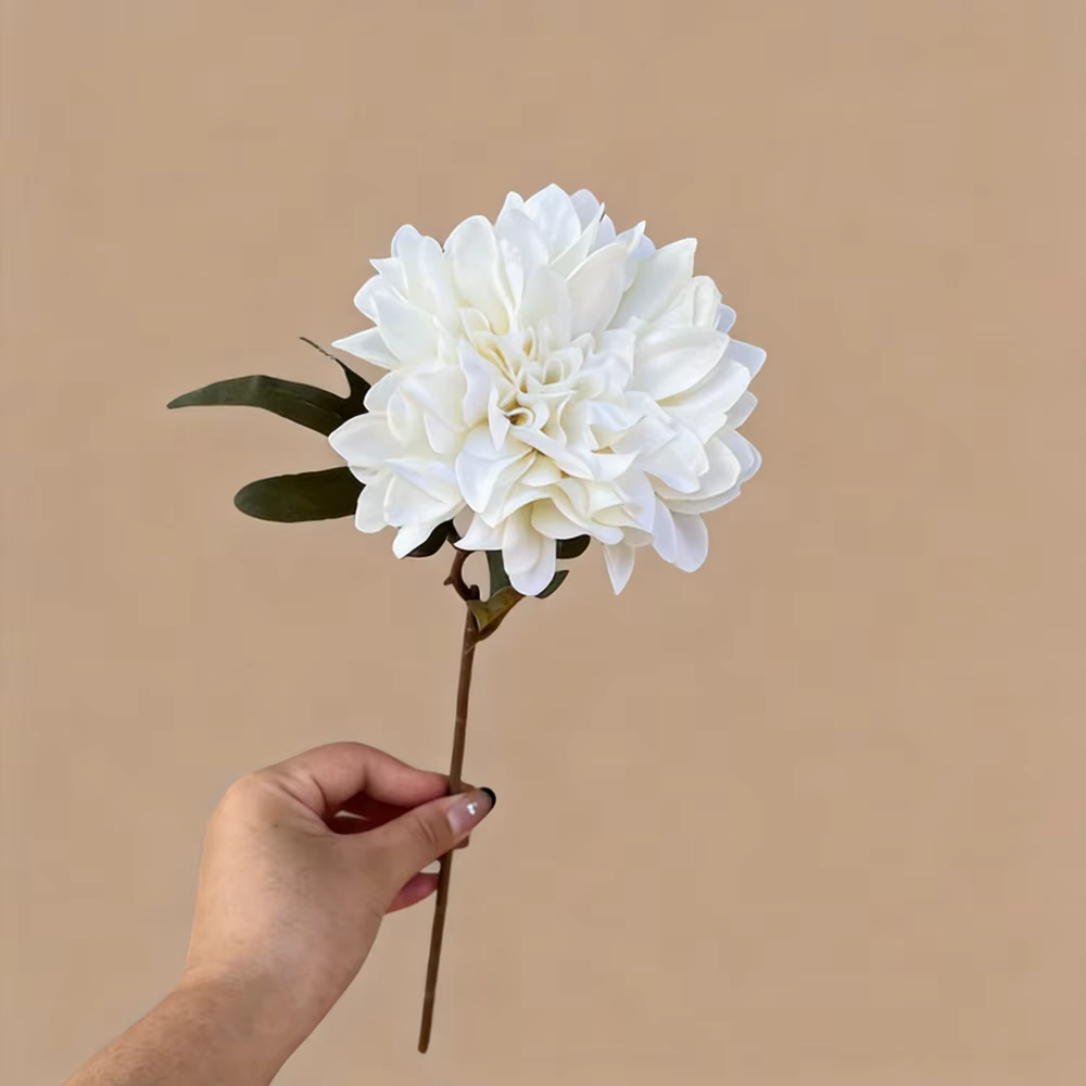 1 pièce de fleurs artificielles haut de gamme hydratantes au toucher réaliste, Dahlias pour la décor