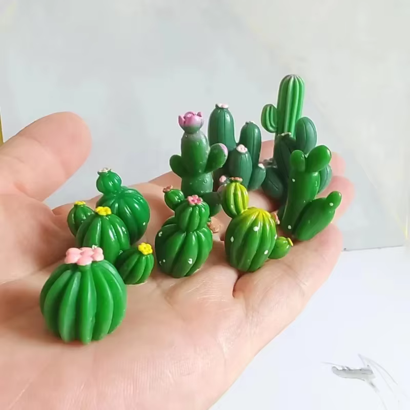 Plantes succulentes en résine, 10 pièces, maison de poupée, miniatures, joli mignon, gnome de jardin