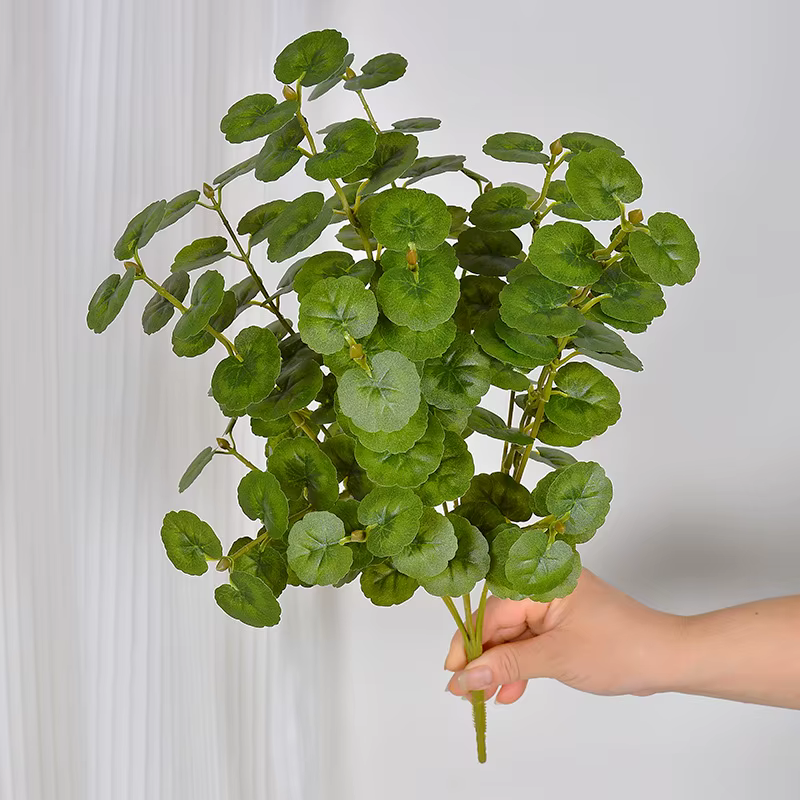Bouquet de feuilles de crabe artificielles à 7 fourchettes, 4 pièces, plantes vertes, décoration de