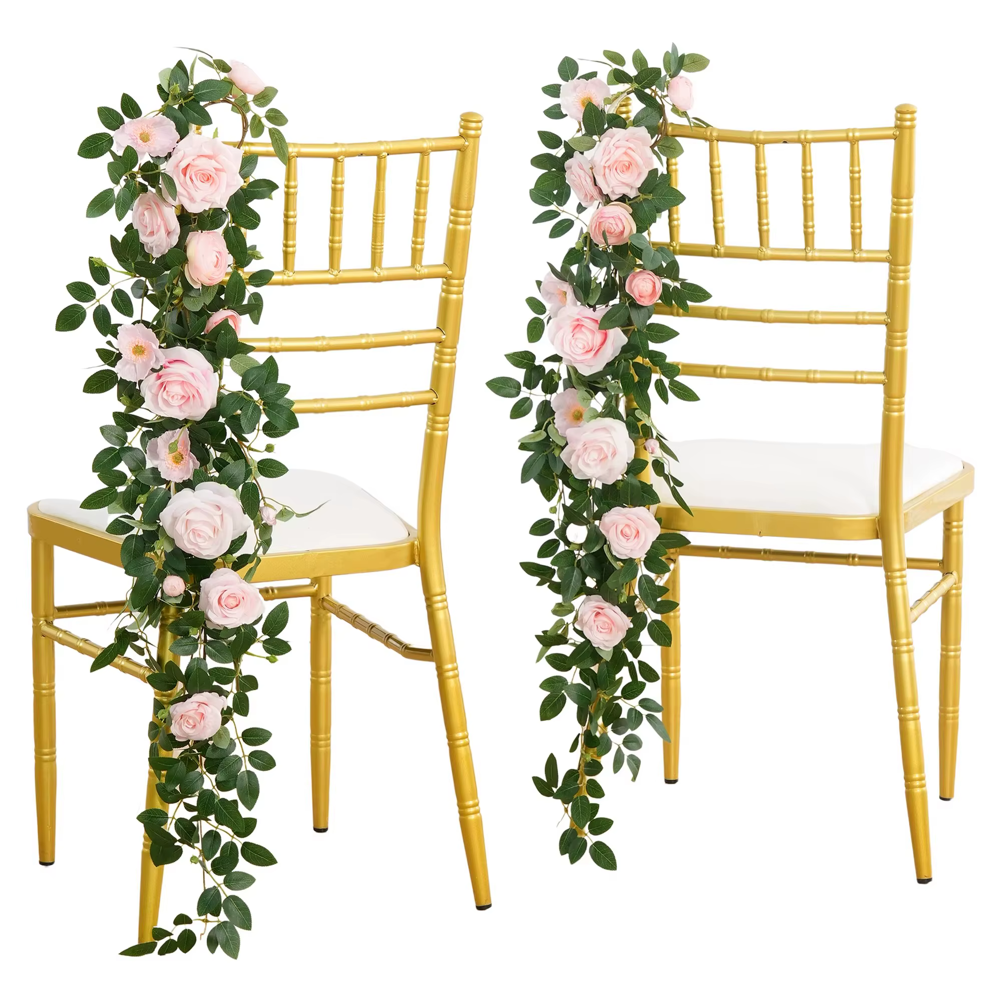 4 pièces allée de mariage Pew fleurs chaise Arrangement décorations fleurs artificielles Roses pour