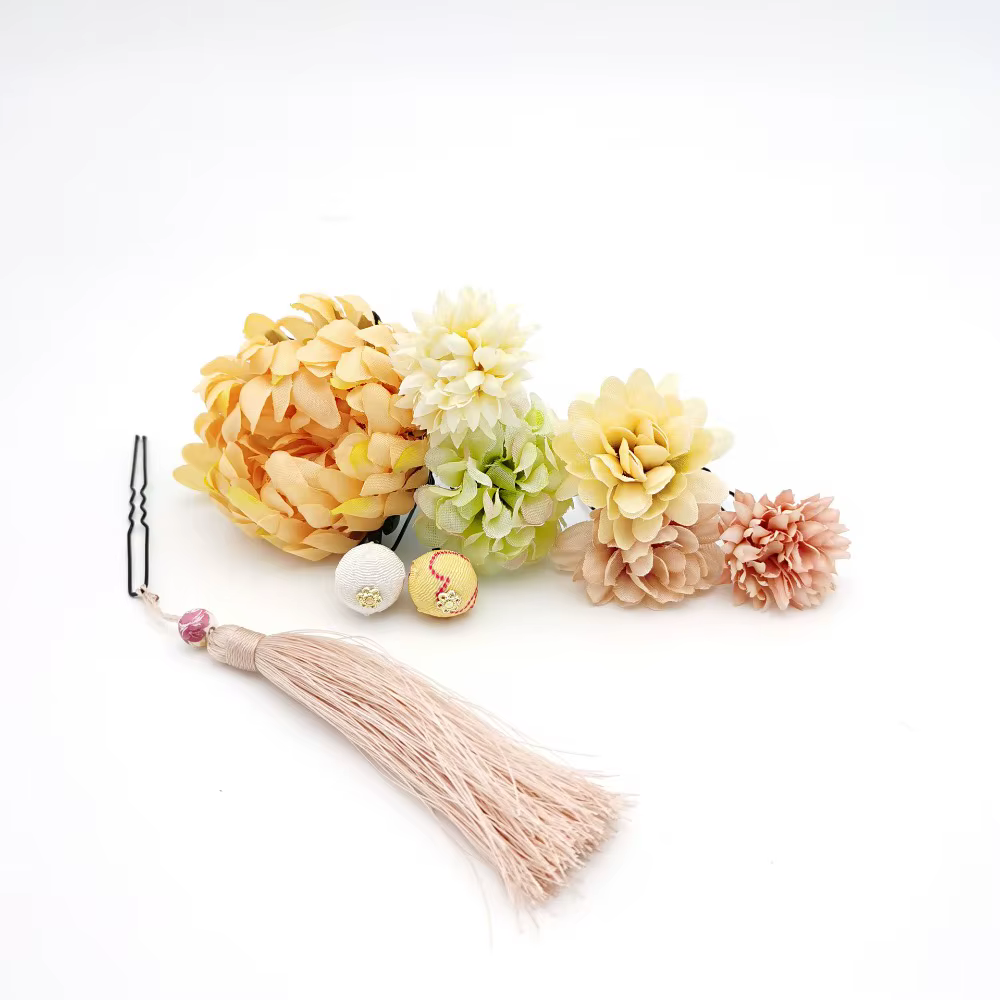 Bijoux Style japonais fleur fourchettes à cheveux à la main fleur japonais Kimono pinces à cheveux t