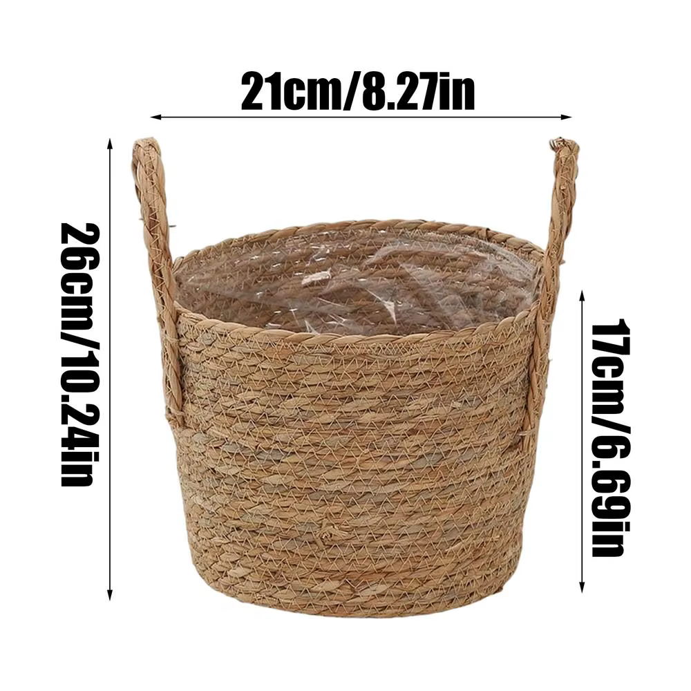 Panier de plantation en paille, pot de fleurs en osier, panier de fleurs en rotin pour la décoration