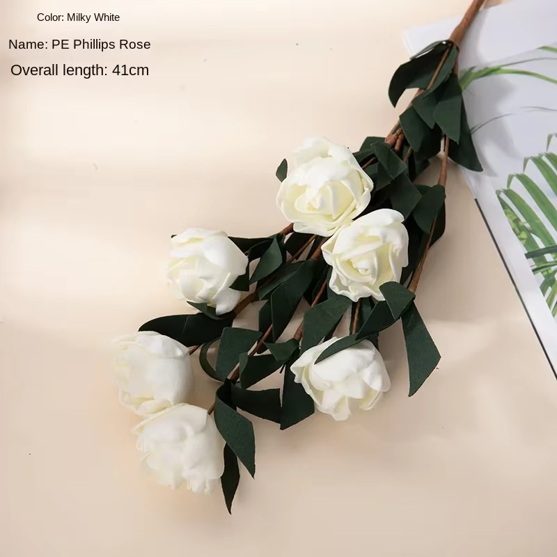 41 cm fleur artificielle Philly Rose PE mariage décoration de la maison mariage main Bouquet route p