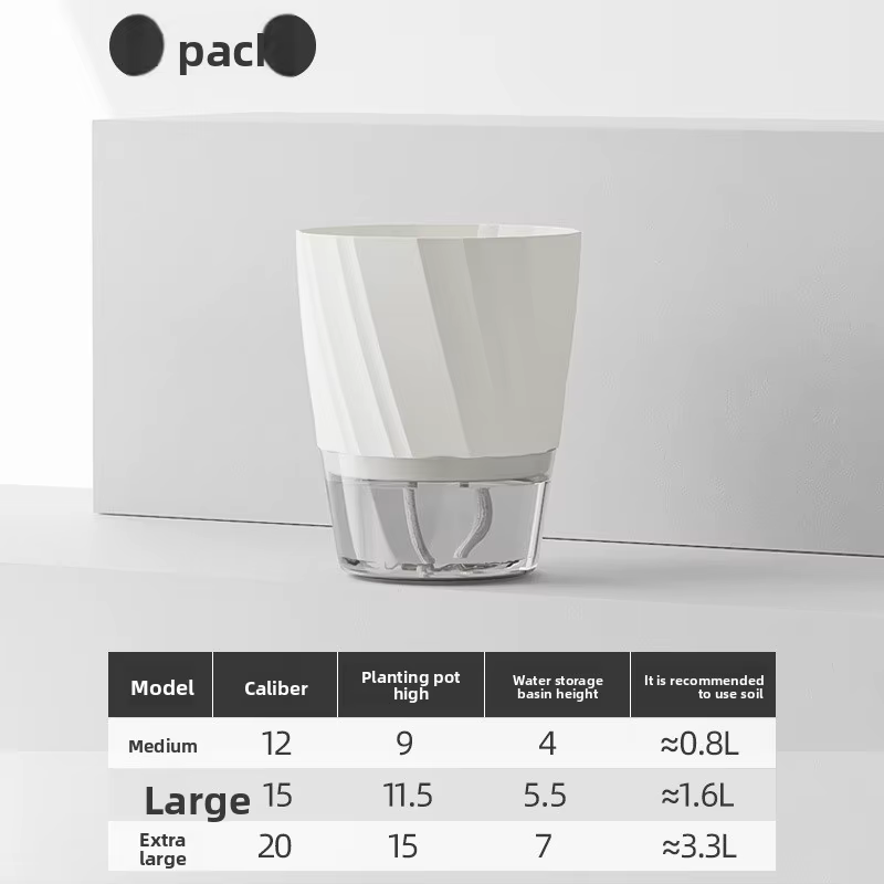Pot de fleur de radis vert auto-arrosage en plastique Transparent épaissi à usage domestique, récipi