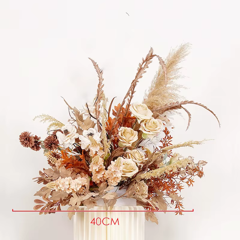 Pampa séchée naturelle à feuilles brunes, Arrangement Floral pour sol de mariage, décor en arc, rang