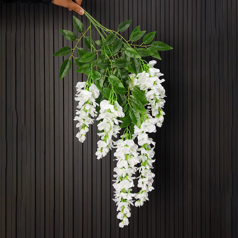 Guirlande de glycine suspendue de fleurs artificielles, décoration de salle de maison, Vase de fête,