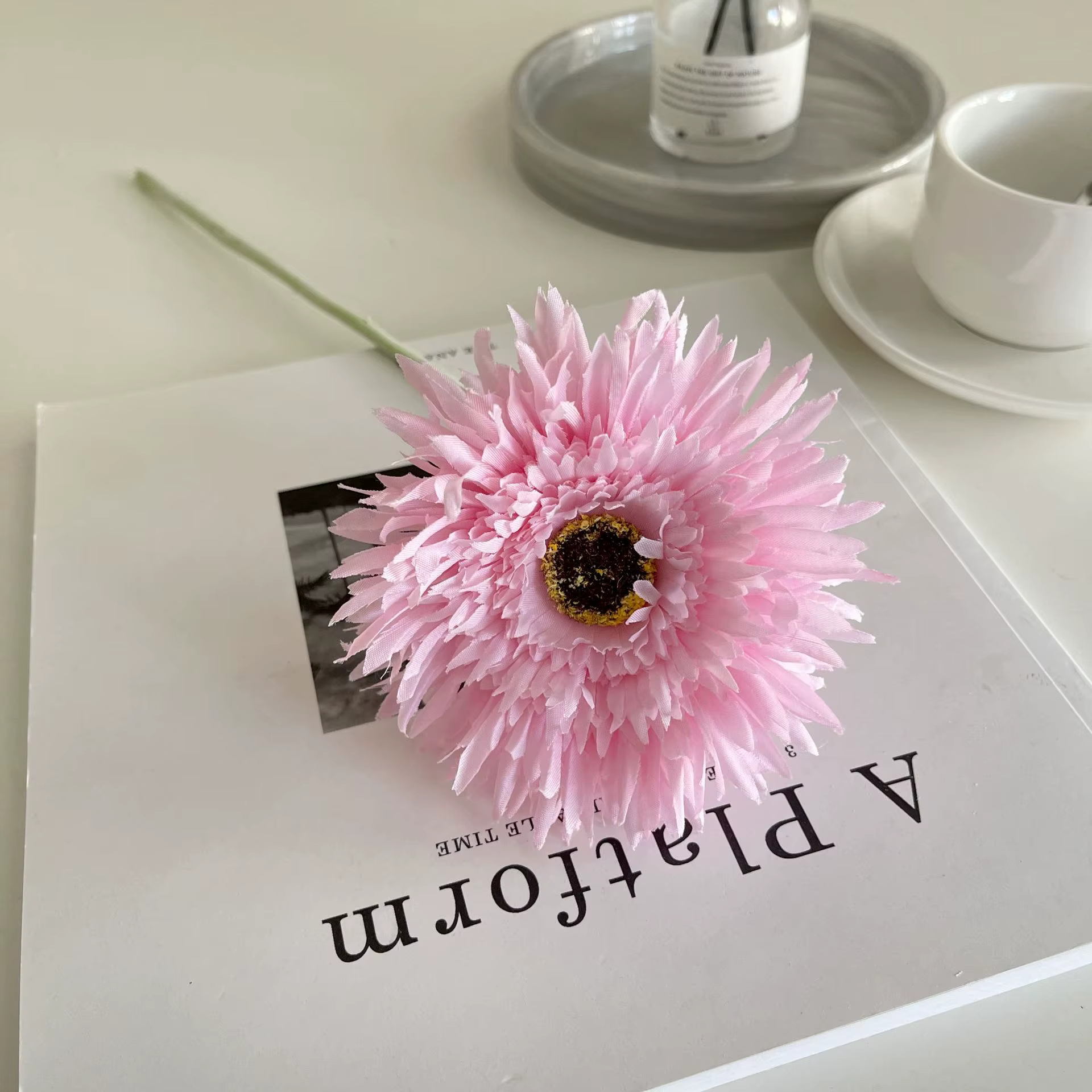 Fleur de chrysanthème artificielle, camomille, fleur florale de mariage, accessoires de chambre, déc