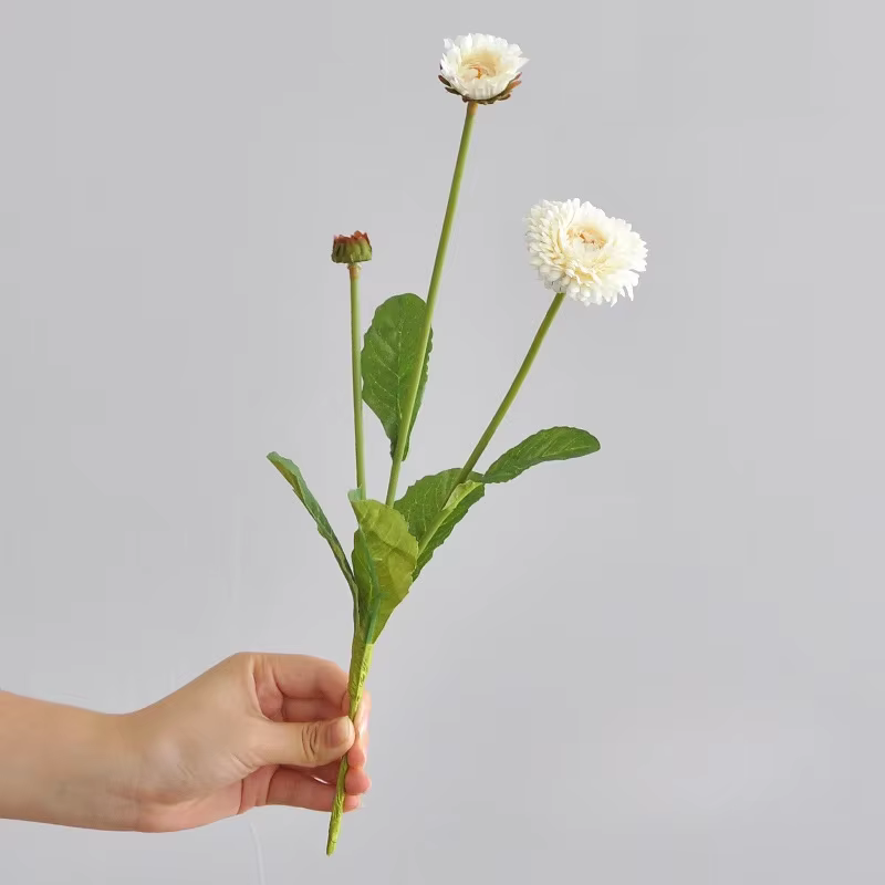 Calendule dorée artificielle 38CM, petit Pot doré frais à 3 têtes, décoration de maison, fleur en so