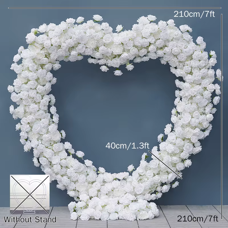 Angela fleur A8203 Base en tissu Rose blanche 5D Arrangement Floral décor toile de fond de mariage a