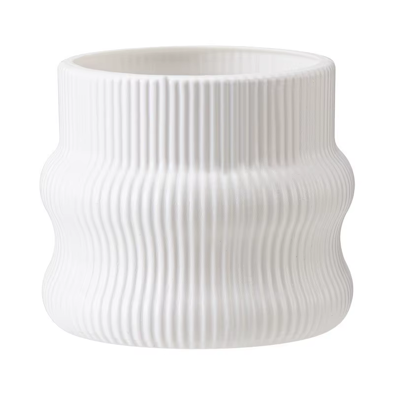 Petit pot de fleurs en plastique imitation céramique, blanc simple, pour plantes succulentes, orchid