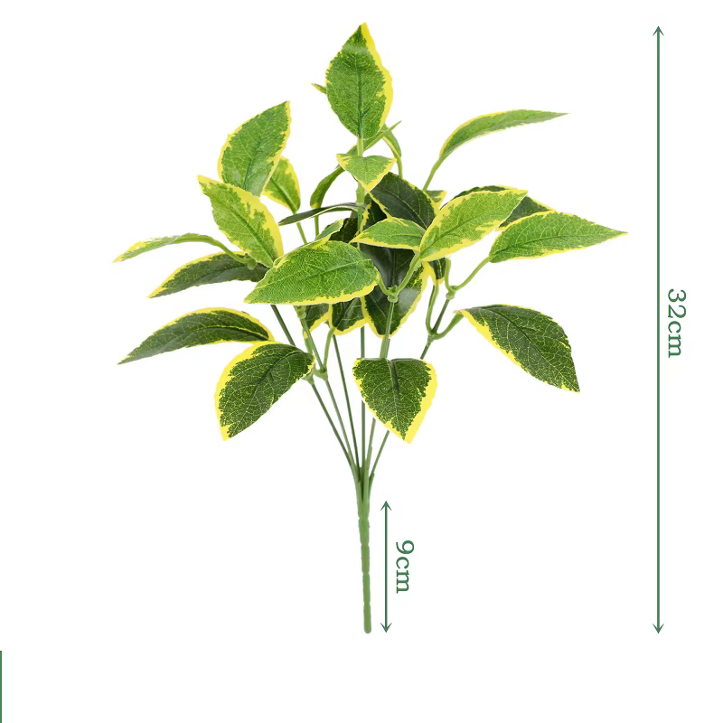 Fausse plante verte en soie, dos de tortue, feuilles persanes en bambou, plantes de Simulation, feui