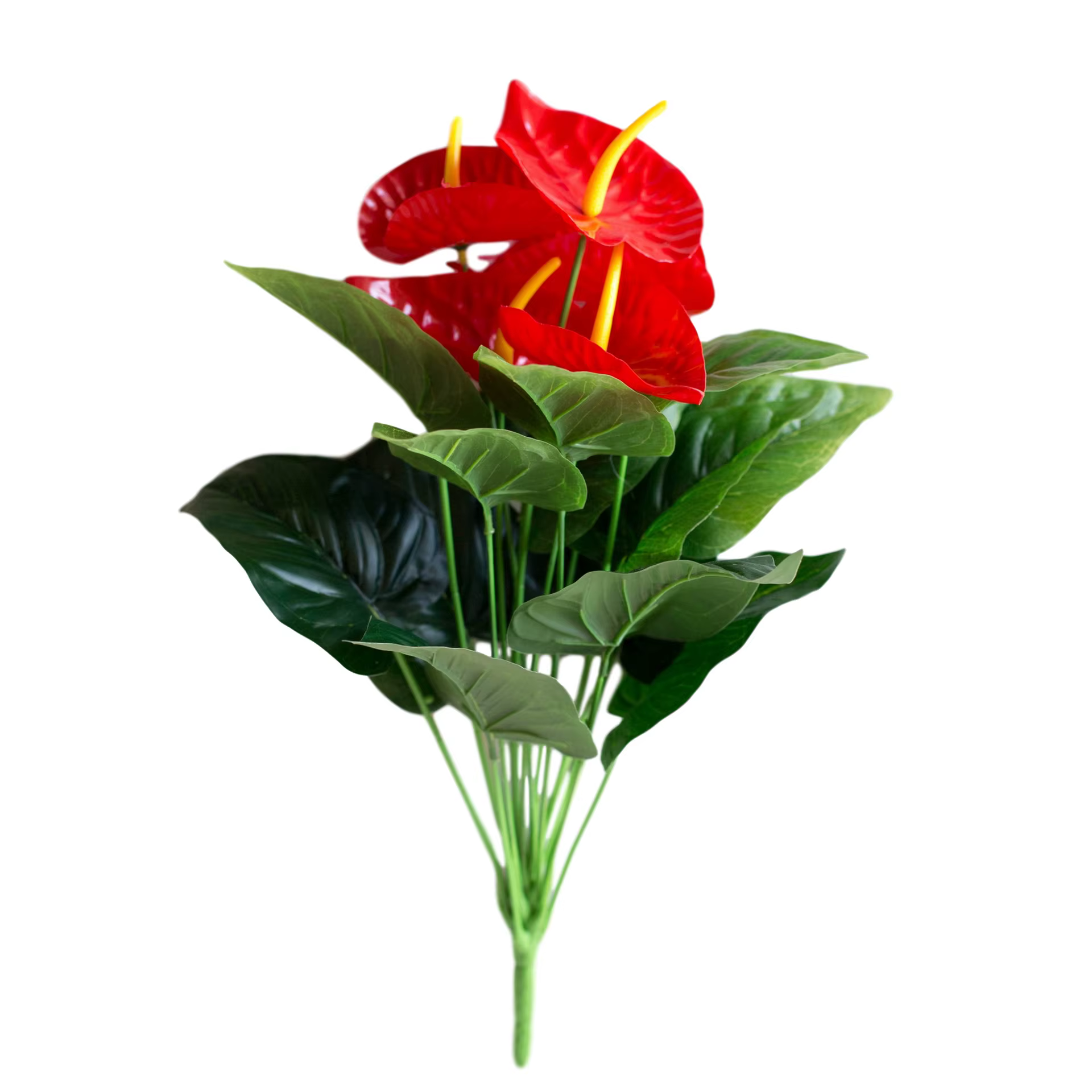 Plantes artificielles en plastique, 18 têtes, rouge et vert, pour la décoration de la maison, du jar