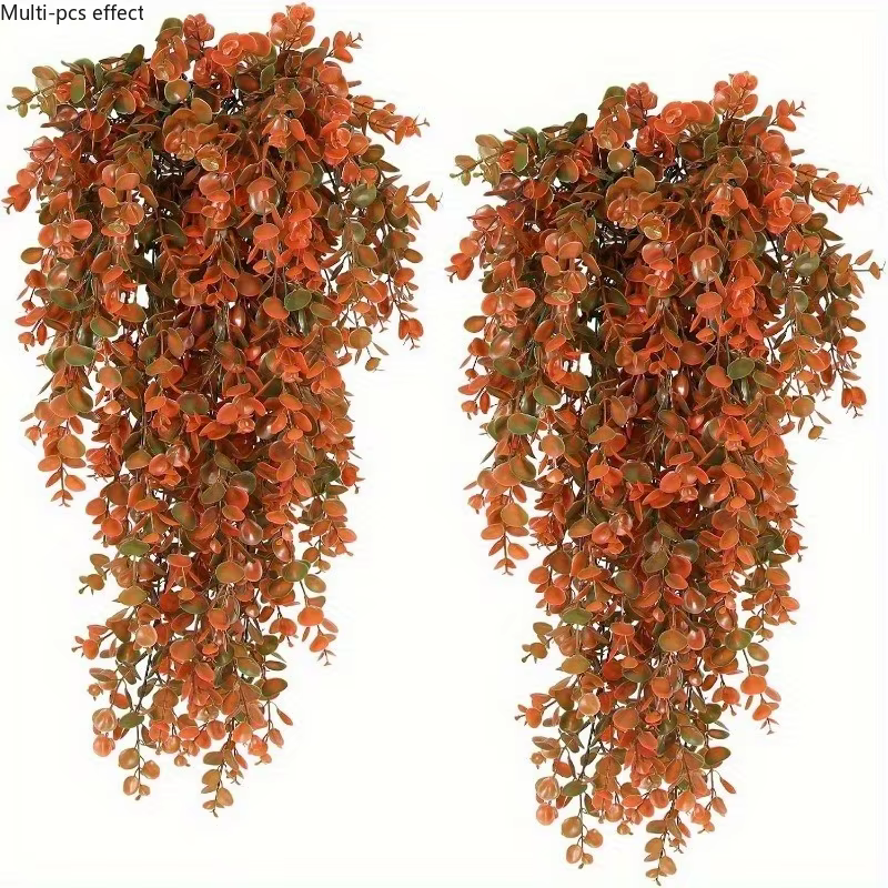 Plantes suspendues artificielles d'automne, feuilles d'érable orange, fausse verdure, résistantes au