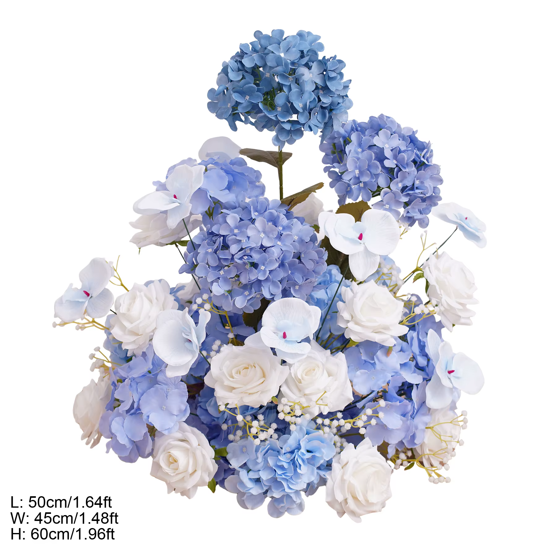 Grand hortensia bleu brume et blanc, fleur, NucleoWedding Backdrop, Arch, KT Board Decor, Floral, me