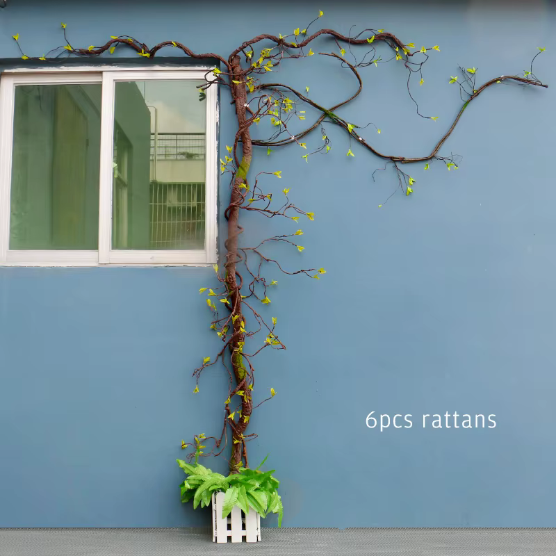 Arbre Artificiel en Rotin Sakura, Fausses Plantes, Décoration Murale, ix, Festival, Mariage, Noël, M