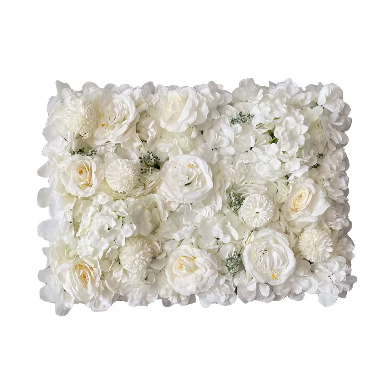 Fleurs de roses en soie 3D, décoration murale de fond de mariage, panneau mural de fleurs artificiel