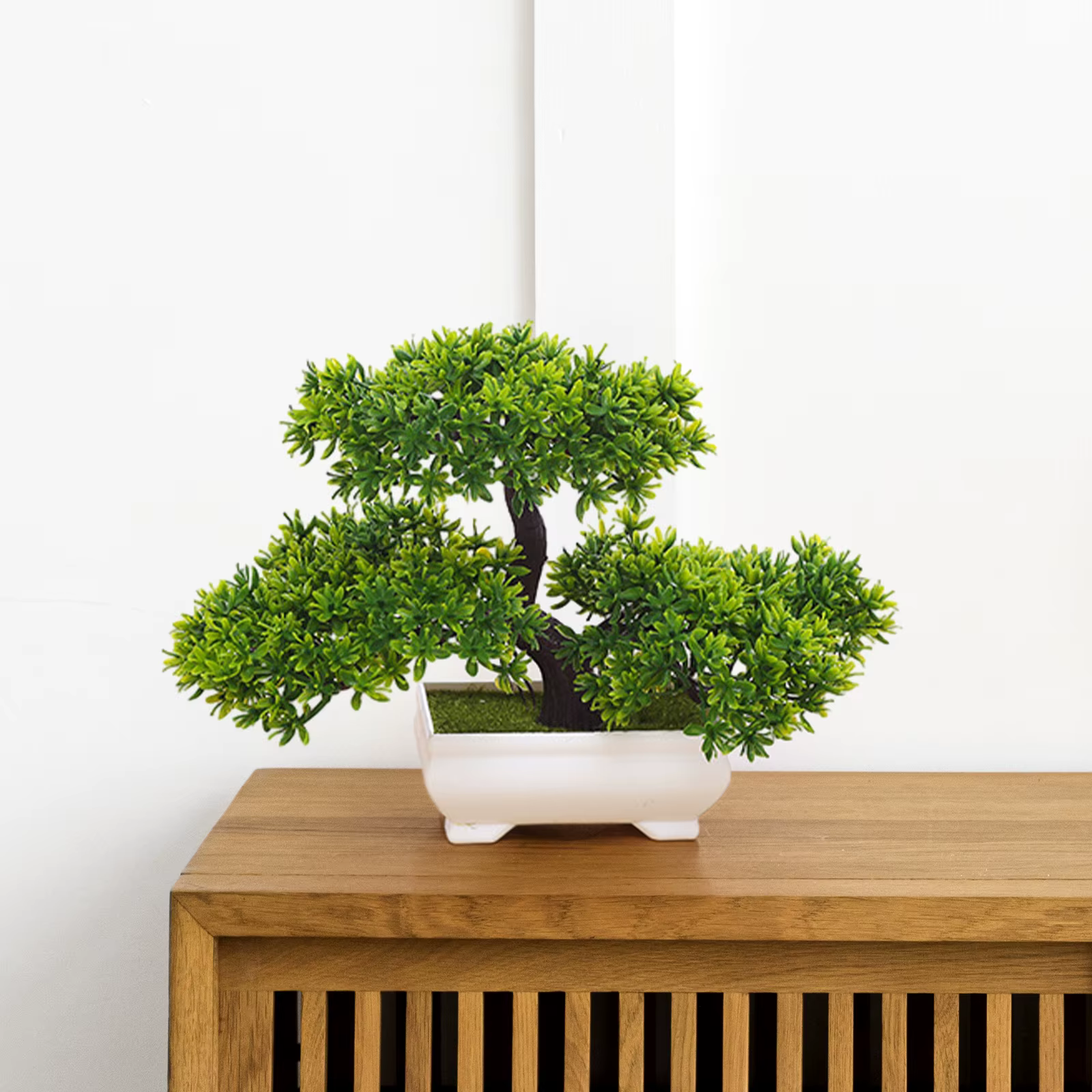 Bonsaï artificiel, pièce maîtresse, décoration de bureau, pin japonais en pot pour étagère, salle de