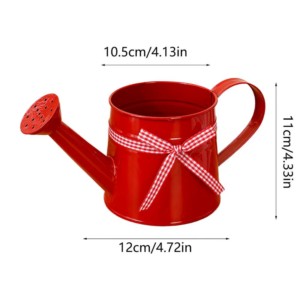 Mini arrosoir 1L en métal avec tête de pulvérisation et ruban à carreaux, arrosoirs modernes pour pl